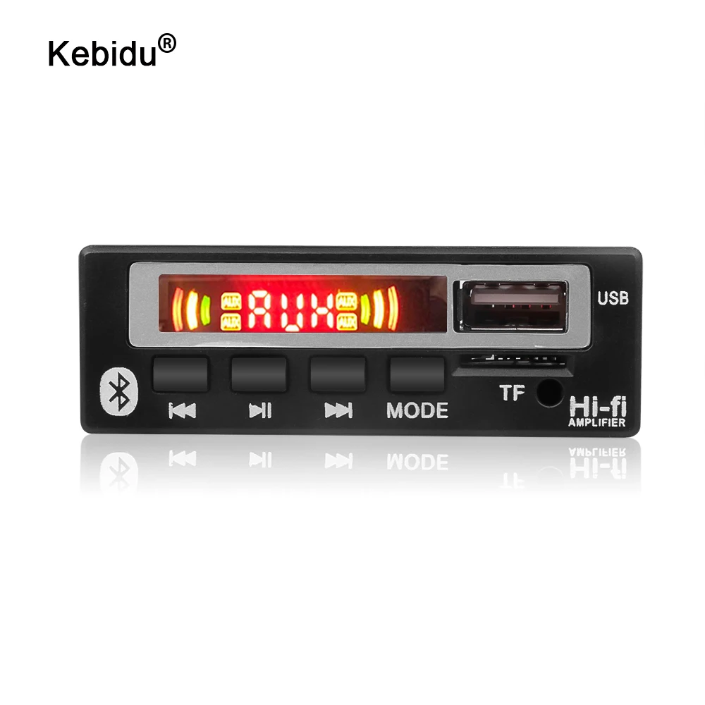 Аудио декодер Kebidu в машину беспроводной с ДУ USB TF FM Bluetooth 5 В 12 MP3 WMA|MP3-плееры| |