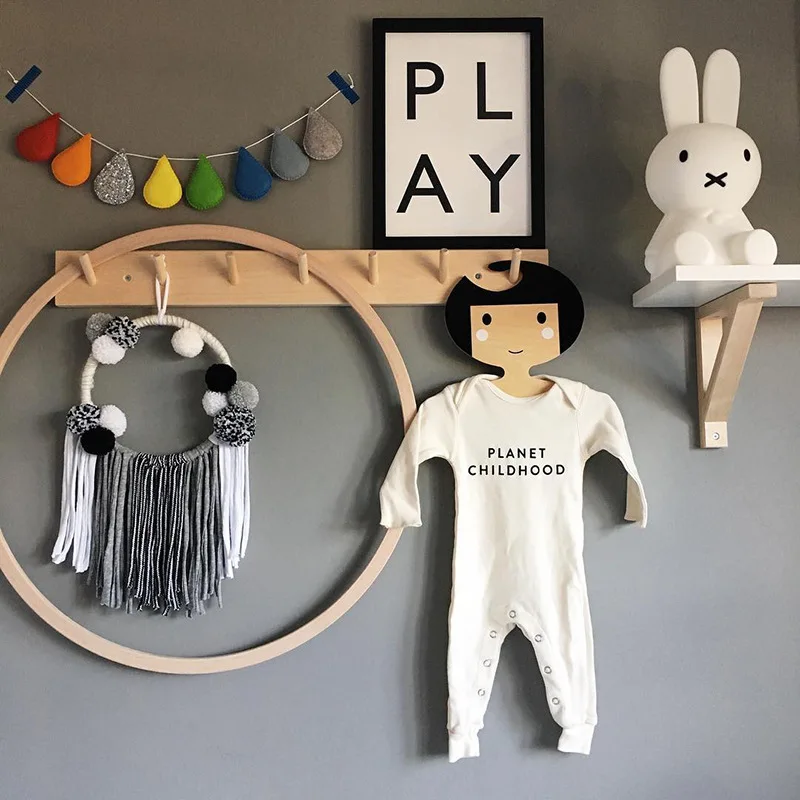 INS деревянная полка для детской комнаты настенные полки идеи подвесные украшения