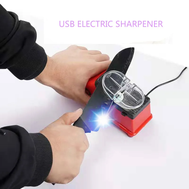 

Электрическая точилка для ножей, кухонный ротационный камень с USB, Автоматическая быстрая заточка
