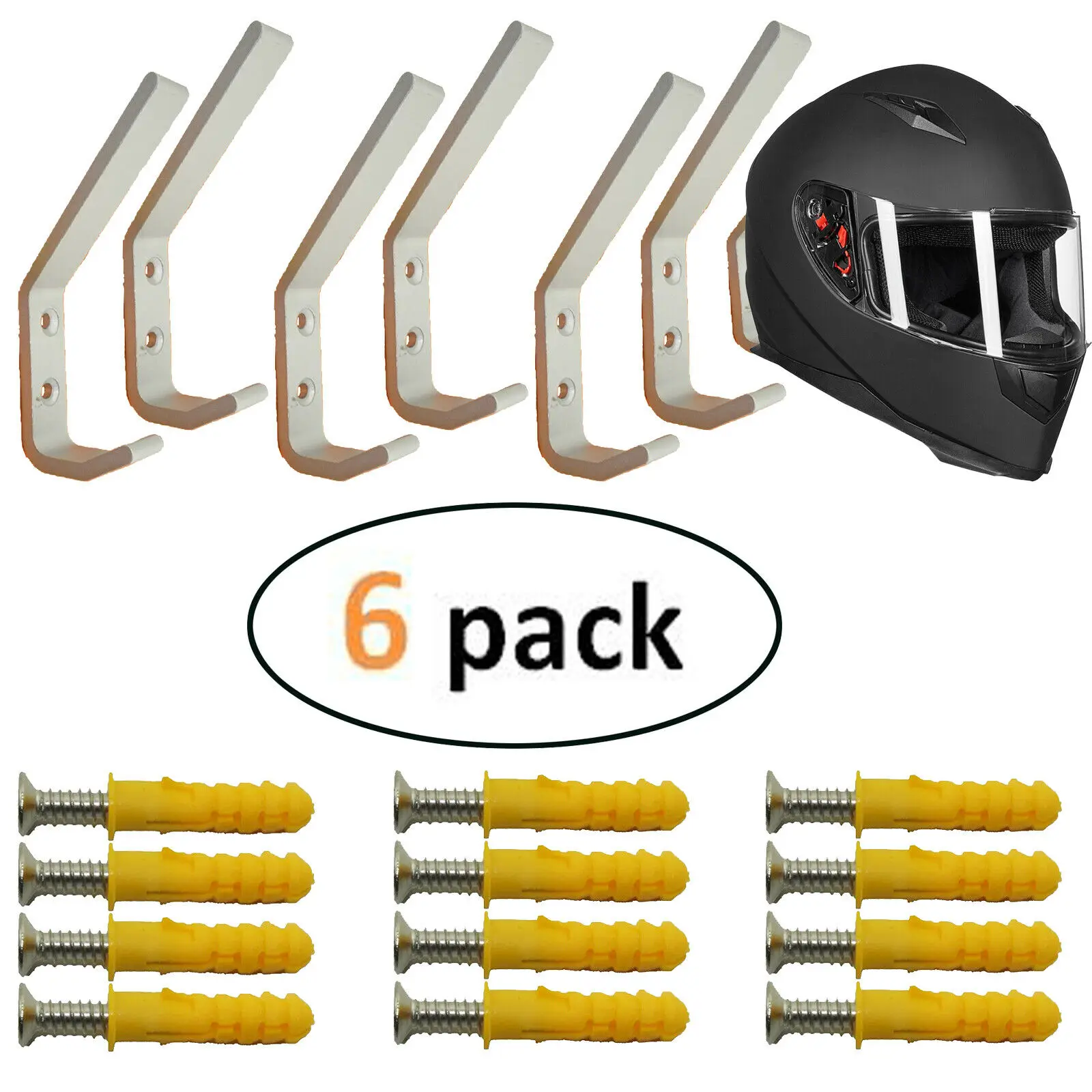 Держатель для мотоциклетного шлема 6 дюймов|Крючки и направляющие| |