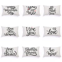white black letter cushion cover home decor simple style love heart pillow cases decorative sofa bedroom sleep pillow 3050cm