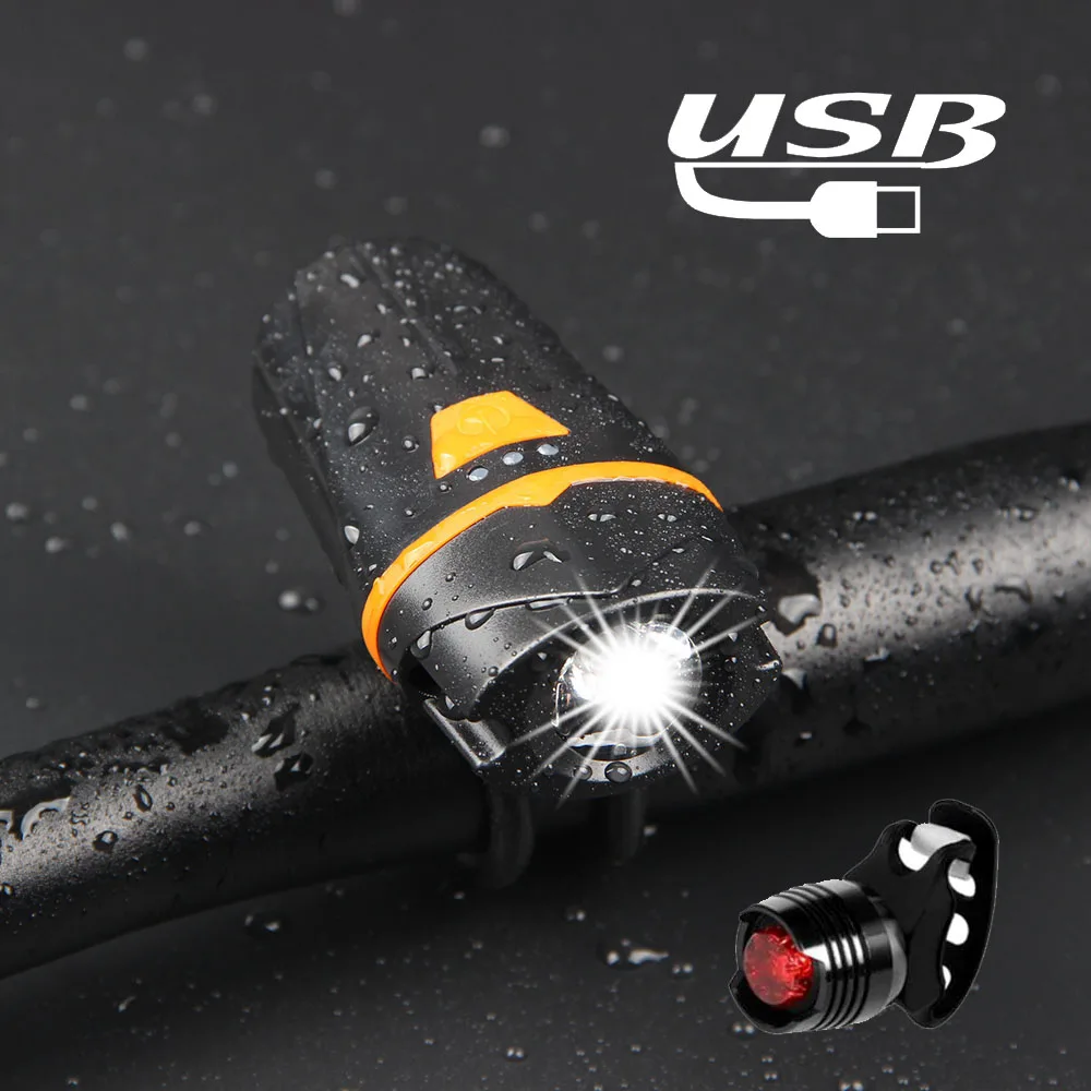 Велосипедный спорт вспышка светильник USB Перезаряжаемые светодиодный IPX6