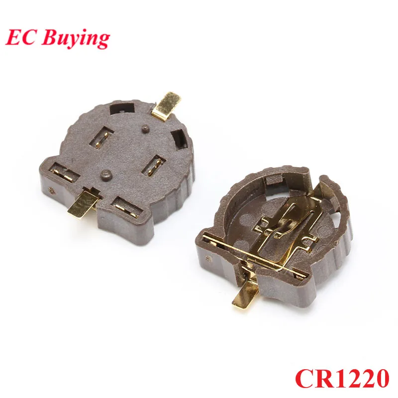 Фото 50 шт./2 шт. SMD SMT CR1220 CR1225 BS-1220-2 3 В таблеточный держатель батарейного блока гнездо корпус разъем №1