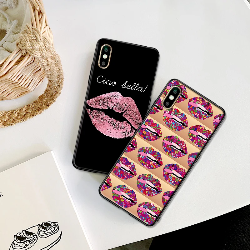 Сексуальная девушка красный губы чехол для iPhone XS Max XR Мягкий силиконовый X 6 6S 7 8 Plus
