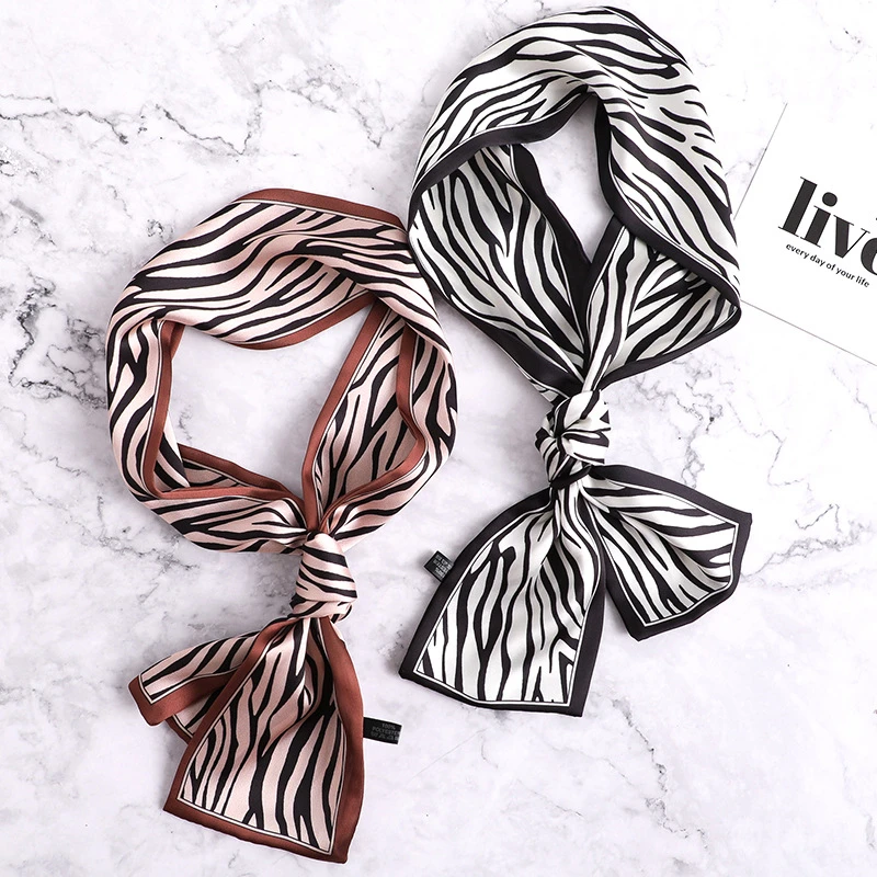 Женский дизайнерский шарф маленького размера облегающие шелковые шарфы с