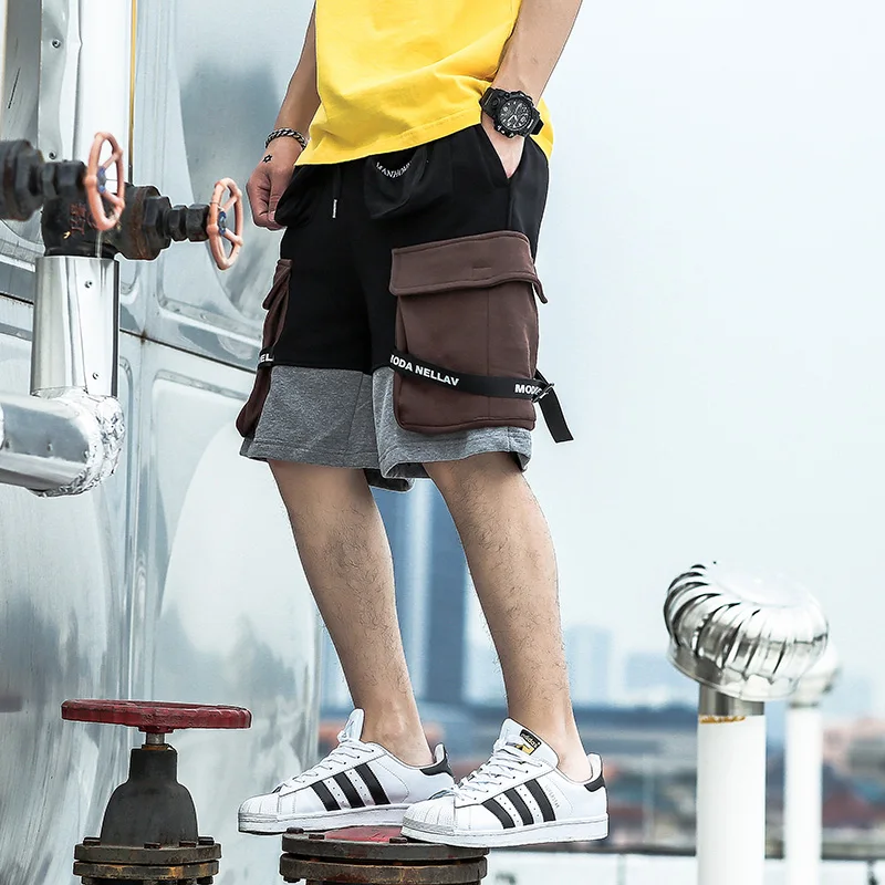 Шорты мужские с несколькими карманами повседневные эластичные Джоггеры в стиле