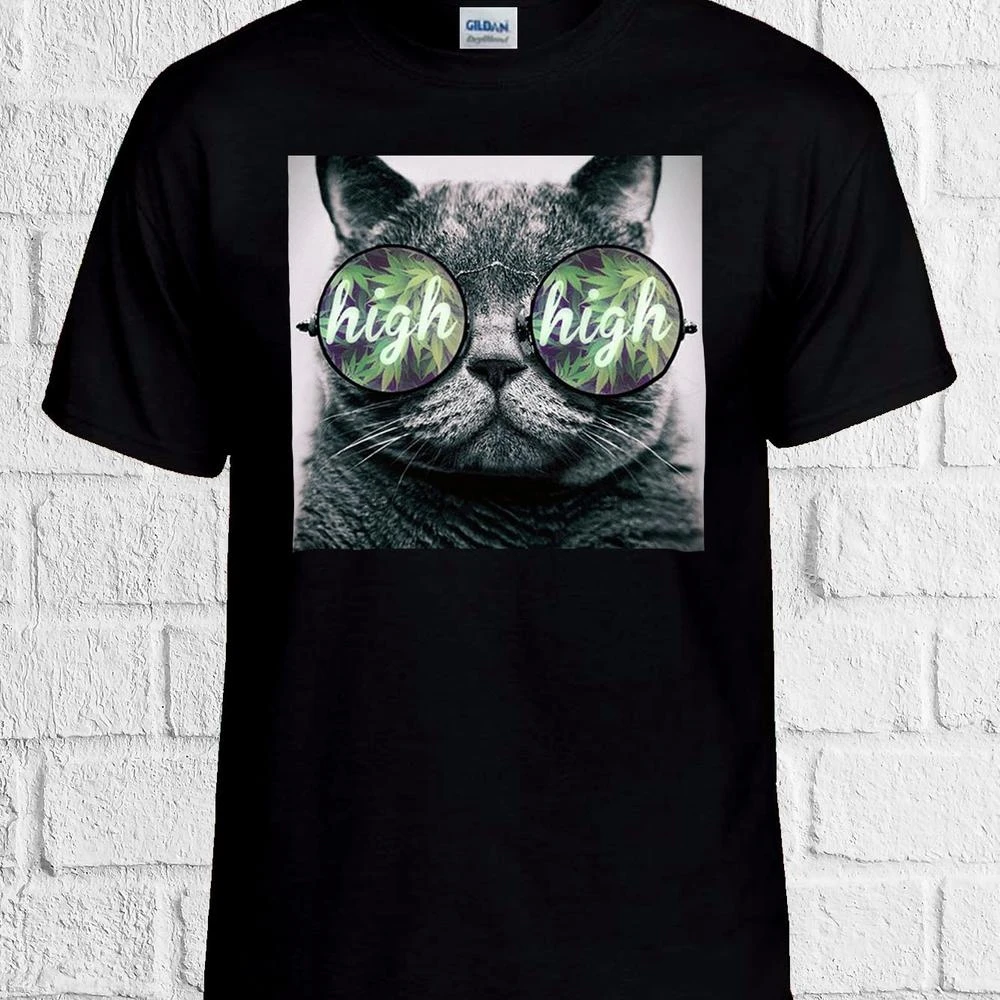 Смешная футболка унисекс с котенком высокой травой без боли усиления 1196 |