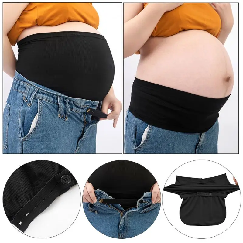 

1 Pcs Women Adjustable Elastic Maternity Pregnancy Waistband Belt Waist Extender Clothing Pants For Pregnant Sewing Accessories