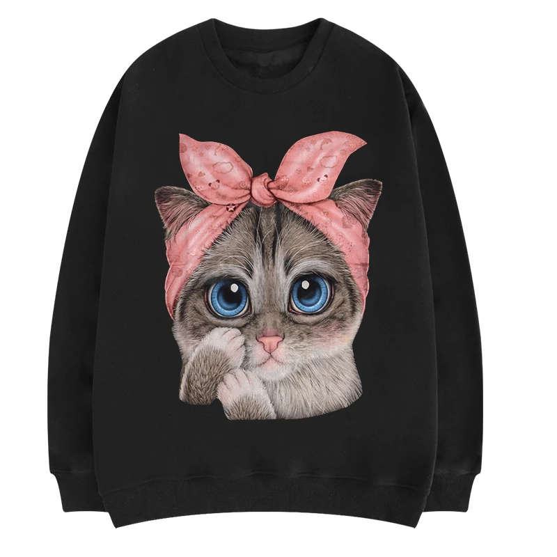 

Streetwear Hoodies Women Sweatshirt Autumn Hoodies Long Sleeve Hoodie Harajuku Cute Cat Print Sweatshirt Women Sudadera Mujer