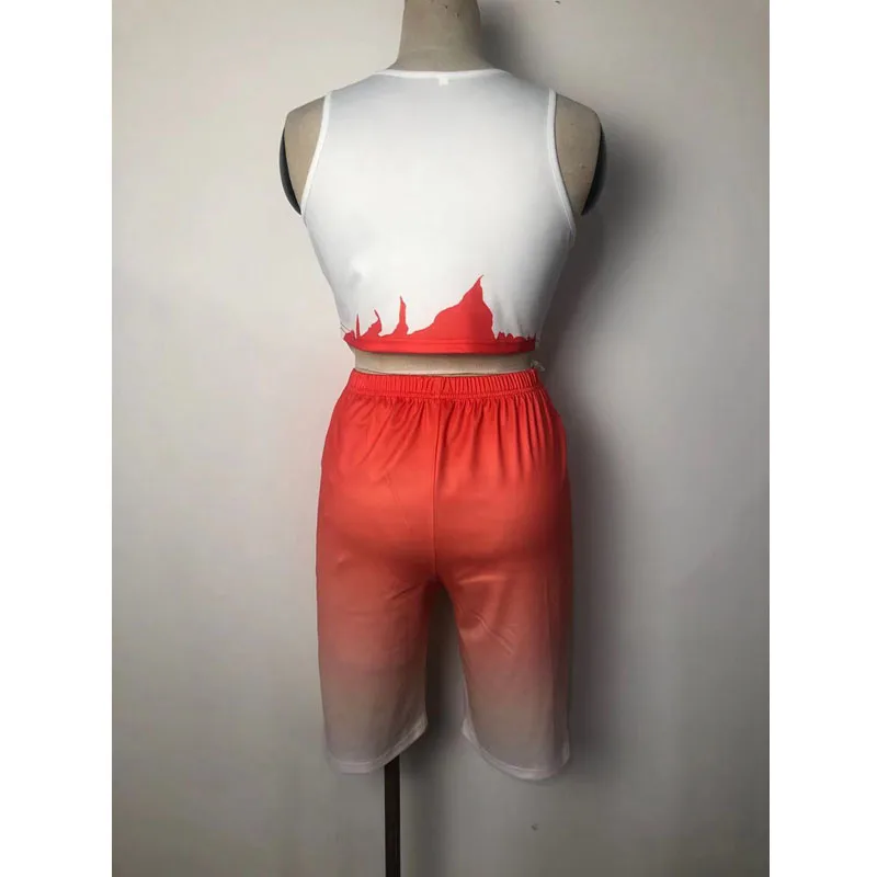 

Summer Clothes Two Piece Set Women Sexy Print Short T-shirt+Shorts Sets Fitness Tracksuit Club Outfit Streetwear Wholesale Items