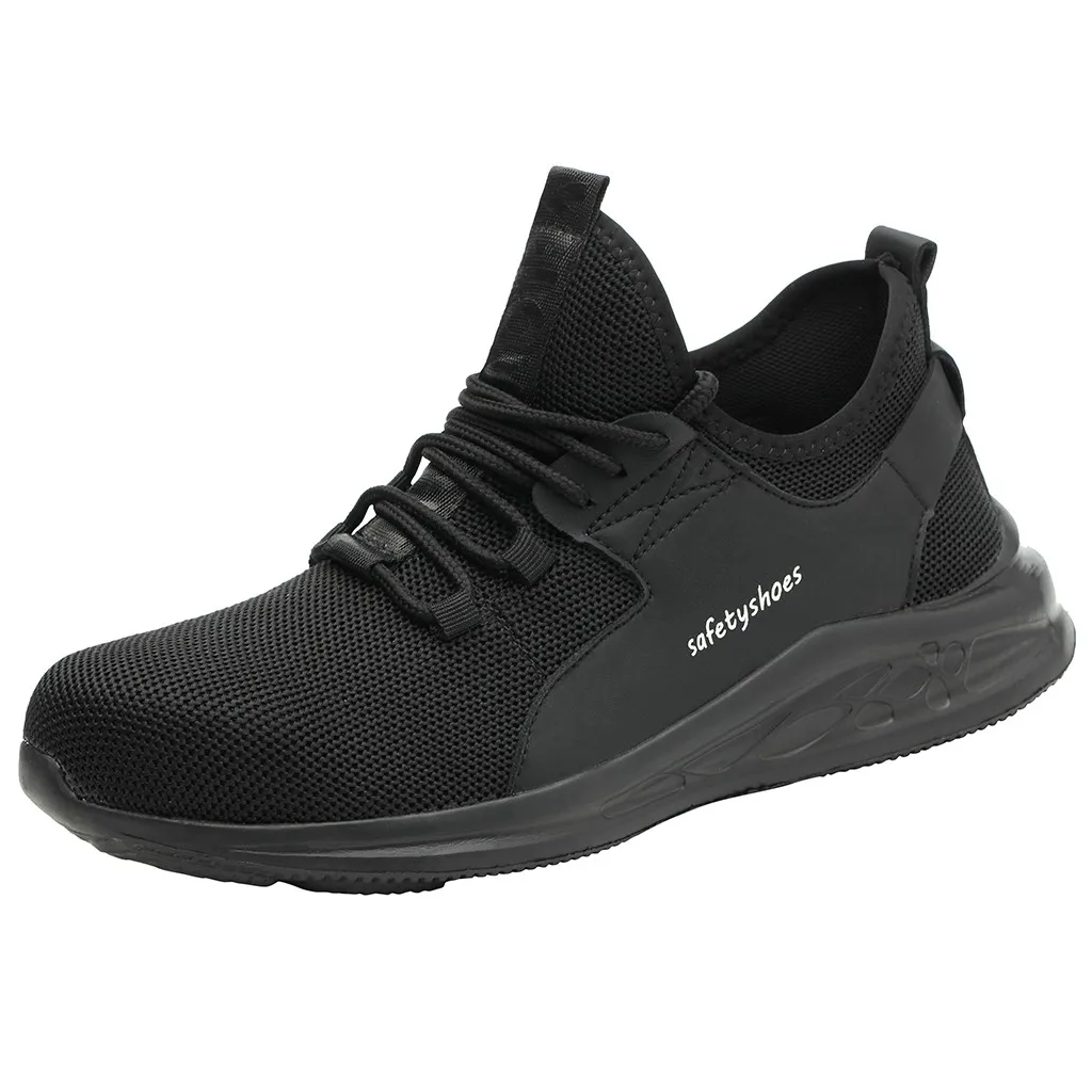 Модные кроссовки 2019 Мужская стальная носок защитная Рабочая обувь легкая