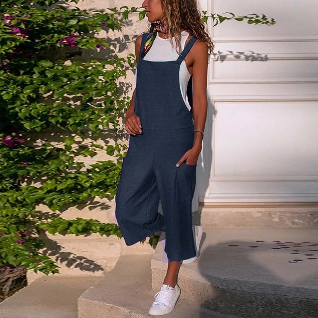 

2022 Fashion Summer Jumpsuit For Women Pants And Overalls Ladies Sexy Sleeveless Strap Romper Elegant Jumpsuit Female Clothing