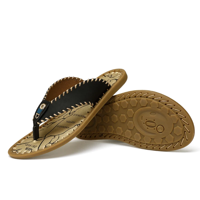 Тапочки для подростков Вьетнамки мужчин Мягкая дизайнерский шлепанцы Сезон лето