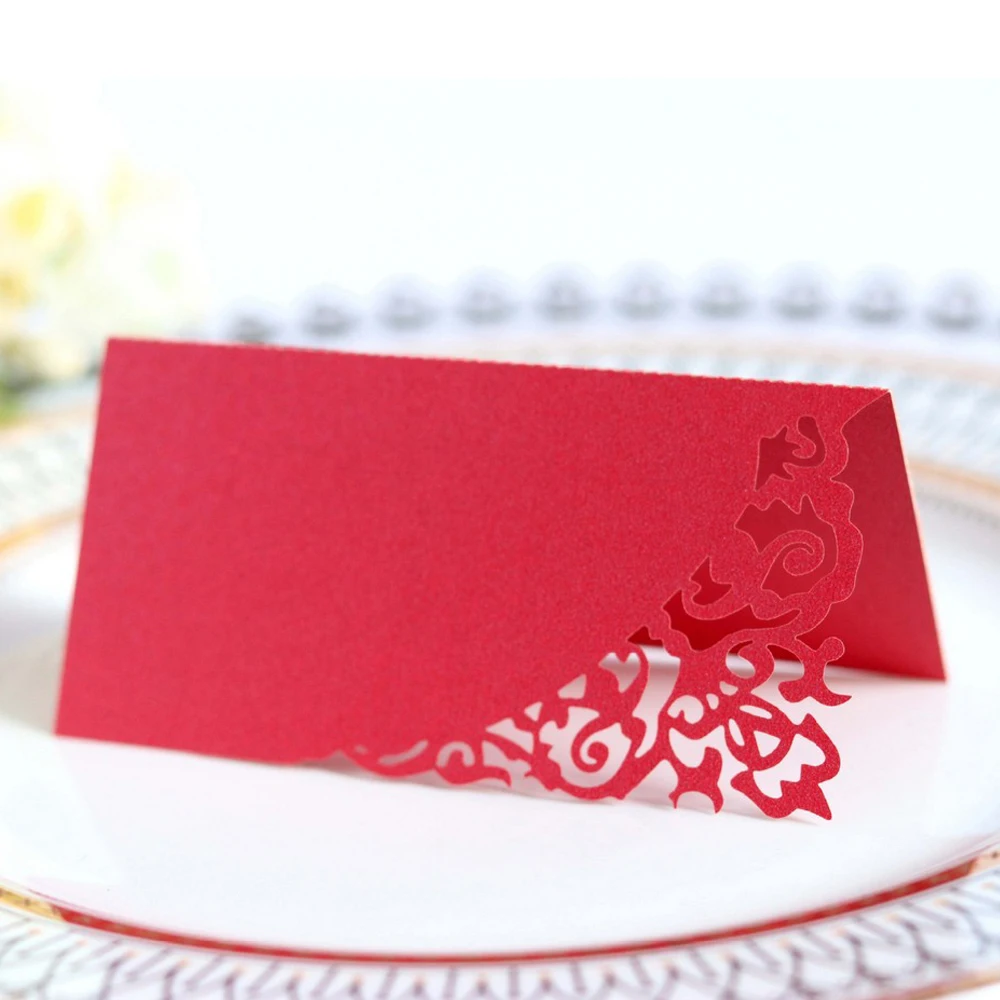 10PCS Guest Name Hollow Cup Card Christmas Partys Location Invitation Wedding Party Decoration Laser Cutting Seat | Дом и сад