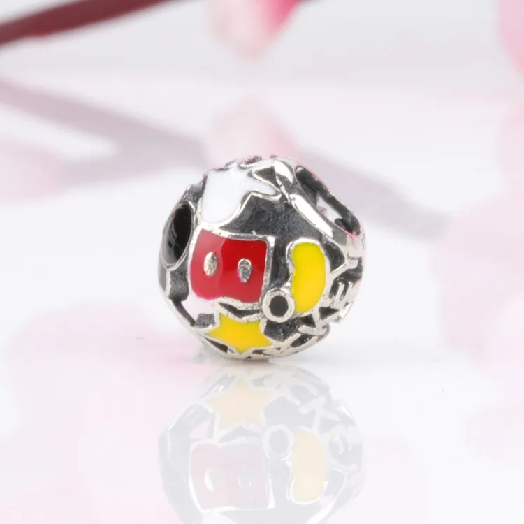 

Amas Hot Sale 925 Sterling Silver Hollow Mickey Charm Fit Original Bracelet Women Jewelry Making Gift
