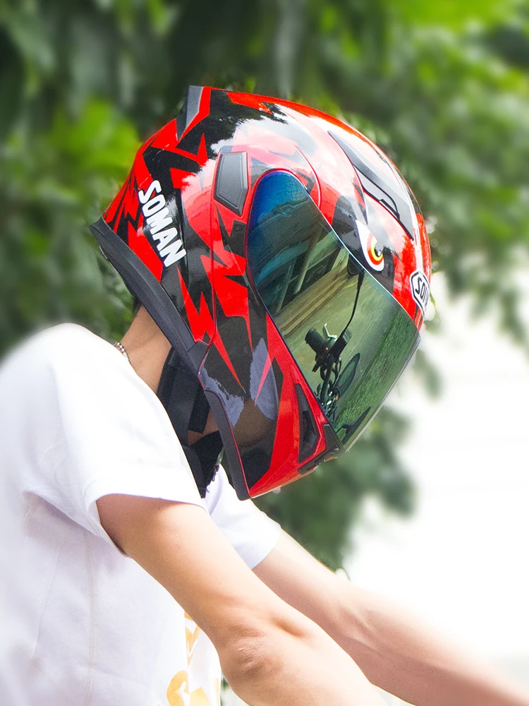 

SOMAN Helmet Bluetooth Headest Motorcycle Flip up Modular Helmet Motocicleta Kask Casco MotoBike Helmet With Bluetooth DOT