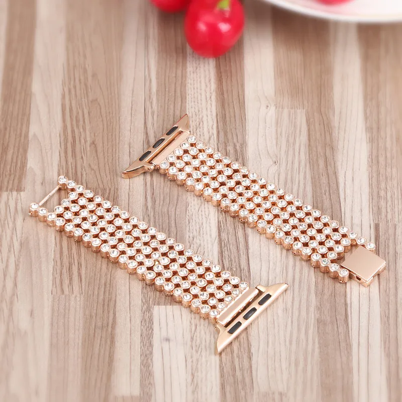 Браслет из нержавеющей стали для Apple Watch Band 42 мм 38 браслет со стразами iWatch Series 3 2 1