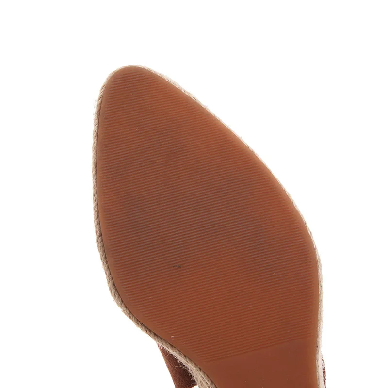 Женские туфли на танкетке Phoentin бежевые лодочки платформе с острым носком и