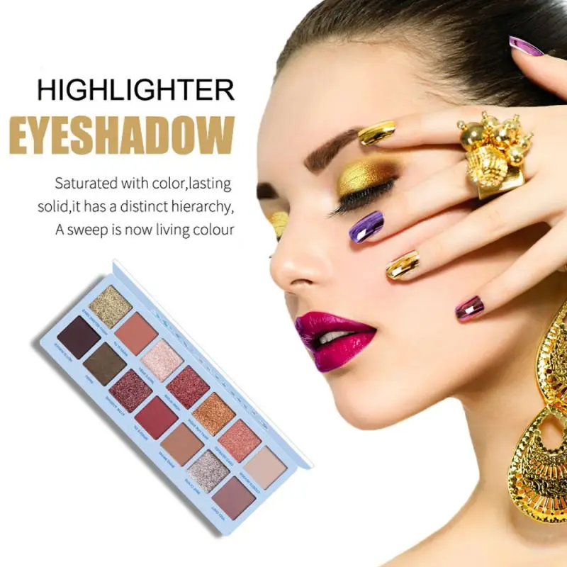 

CmaaDu 14 Kleuren Matte Fluwelen Oogschaduw Kleurrijke Langdurige Waterdicht Niet Makkelijk Te Vliegen Poeder Ogen Eye Shadow