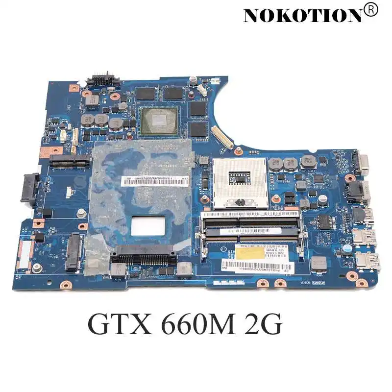 NOKOTION QIWY4 LA-8002P Laptop Motherboard For Lenovo Y580 HM76 DDR3 GTX660M 2GB Graphics Support I7 works |