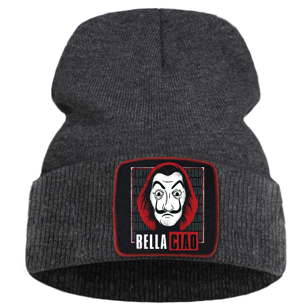

La Casa De Papel Season Hot Printed Men Knit Hats Street Fashion Warm Women Harajuku Winter Hat Simple Casual Caps For Boys