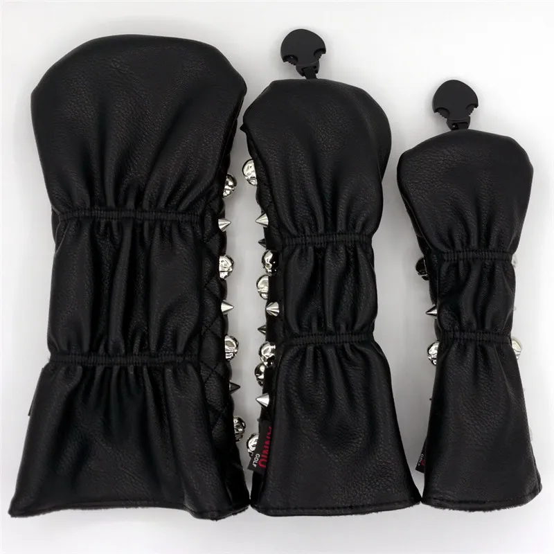 Чехлы для гольфа премиум-класса с серебряным черепом и заклепками 2 цвета | Спорт