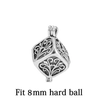 1325mm silver color filigree cublic pearl sea glass square tree charms cage pendant necklace for diy jewelry women gift