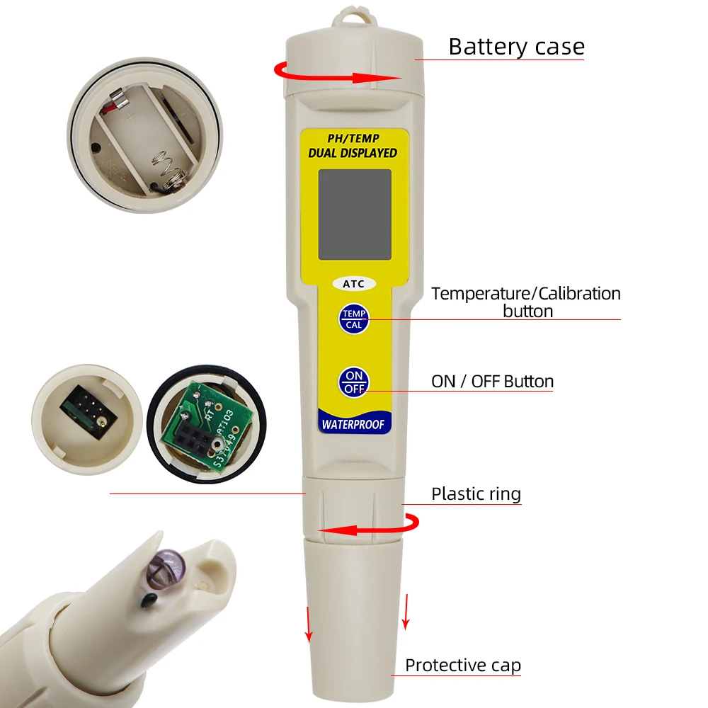 Высокоточная Ручка pH метр 618 Автоматическая коррекция портативный цифровой