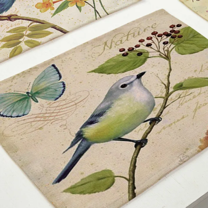 Подставки под напитки с принтом дерева цветов птиц аксессуары для обеденного