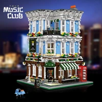89110 city street view architecture series queen music club 3600pcs modular building blocks brick toys kids gift set moc 28774