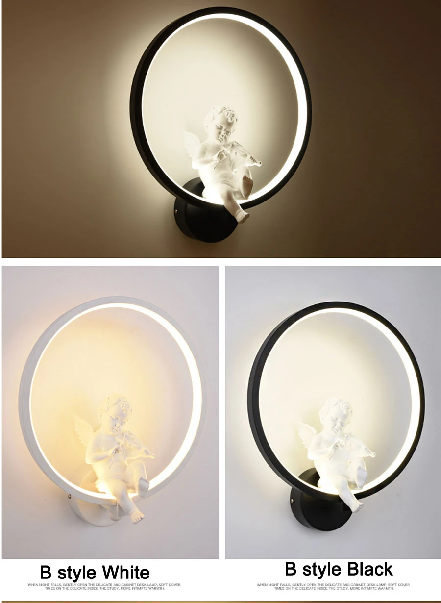 Современные настенные светильники, художественный ангел, нордическая креативная лампа для гостиной, спальни, прикроватный кронштейн для освещения, мощный светодиодный Блеск для дома Dero