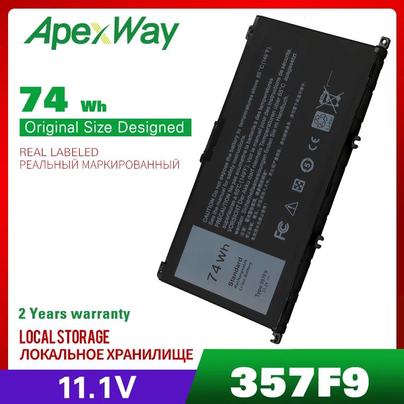Аккумулятор для ноутбука Apexway 357F9 Dell Inspiron 15 7559 7000 Φ 74WH|Аккумуляторы ноутбуков| |
