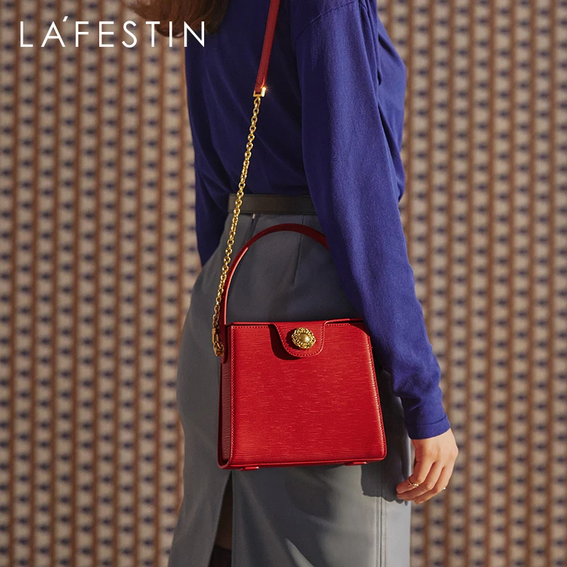 LAFESTIN Luxury Original 2022 New Trendy Shoulder Messenger Handbags Fashion All-match Retro Box Small Square Bags High-quality