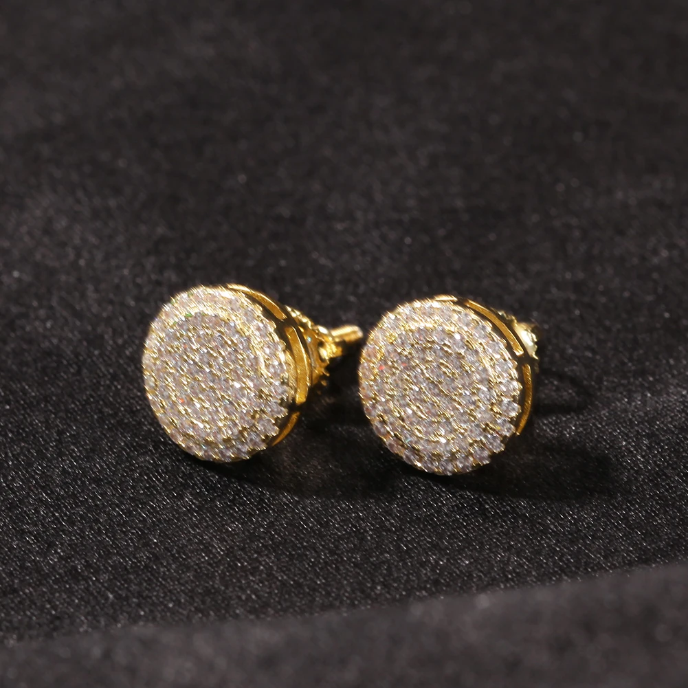 

Uwin 2 Layers Round Stud Earrings for Women Men Micro Paved Cubic Zirconia Silver Color Earrings Hiphop Jewelryfor Drop Shipping