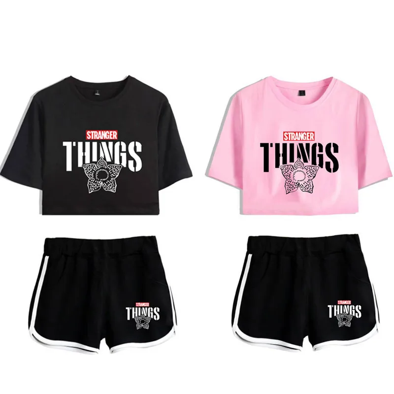 Необычные вещи костюм футболка Нэнси Wheeler для бега шорты странные одежда женщин