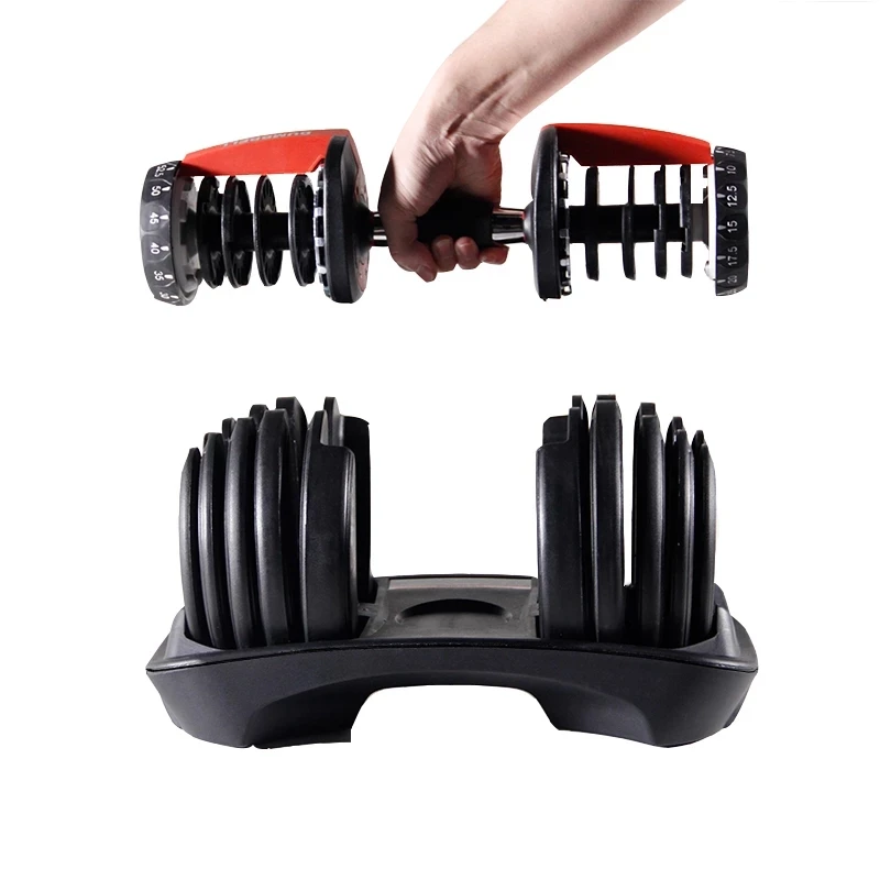 

Adjustable Dumbbell Quick Adjustment Advanced Intelligent Rotation Adjustable Dumbbell 24kg Dumbbell Weights Set Gym Equipment