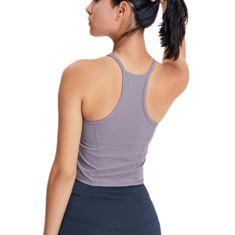 

Yushuhua Thin Shoulder Strap Crop Top Sports Tank Women Fitness Gym Push Up Bra Running Jogger Vest Sexy Yoga Tops Camisole
