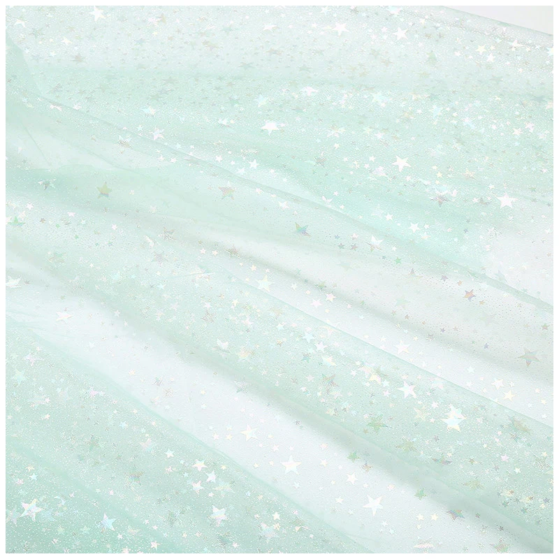 Блестящая мягкая Тюлевая сетчатая ткань 150x100 см кружевная с разноцветным принтом