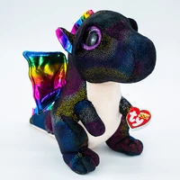 ty beanie boos boy black cool color wings reflective dinosaur purple glowing big eyes collection childrens plush toy gift 15cm