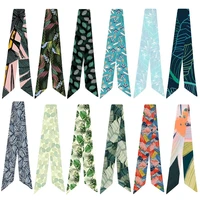 new womens small scarf tropical rainforest leaves pattern printing variety scarf scarves fashion simple soft small scarf