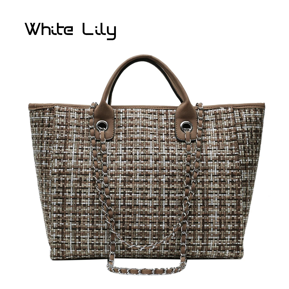 Купи New Women Tote Bag Fashion Nylon Large Handbag Chains Shoulder Bags Ladies Big Messenger Bag Shopping Bag за 1,018 рублей в магазине AliExpress