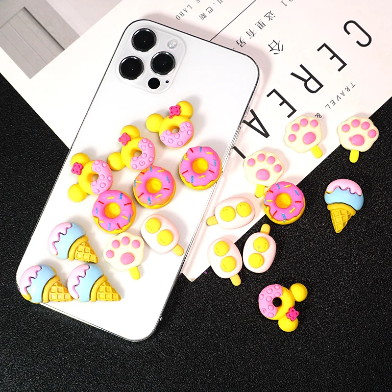 8pcs kawaii resin water bottle accessories 3d simulated food ornament refrigerator phone bottle stickers phone case accessories free global shipping