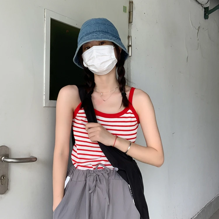 Майка женская в полоску 3 цвета без рукавов | Женская одежда