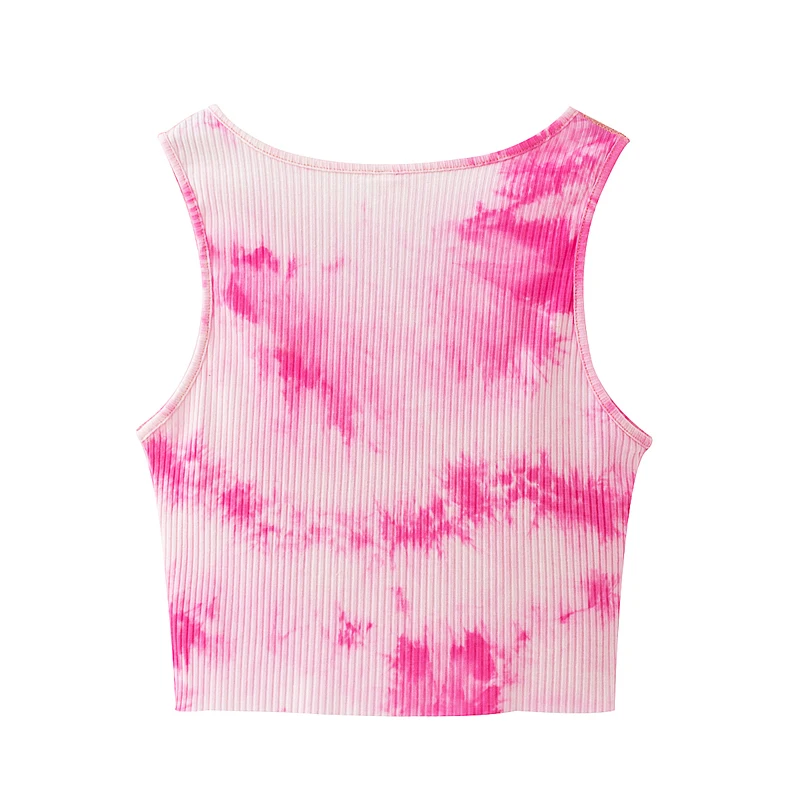 

Summer women's vest casual tie-dye short knit vest