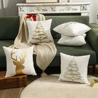 gold silver festival cushion towel embroidered and gilded christmas tree pillow case