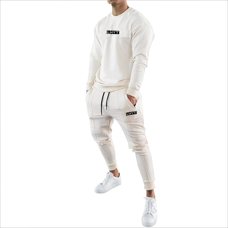 Mens Tracksuits New Fashion Cotton Casual Hoodie Fitness Set Autumn Male Sweatshirt Clothes For Gym Men