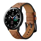 Ремешок кожаный для Samsung Galaxy Watch 4 Classic, Воздухопроницаемый браслет для Galaxy watch 4 40 мм 44 мм, 20 мм 46 мм
