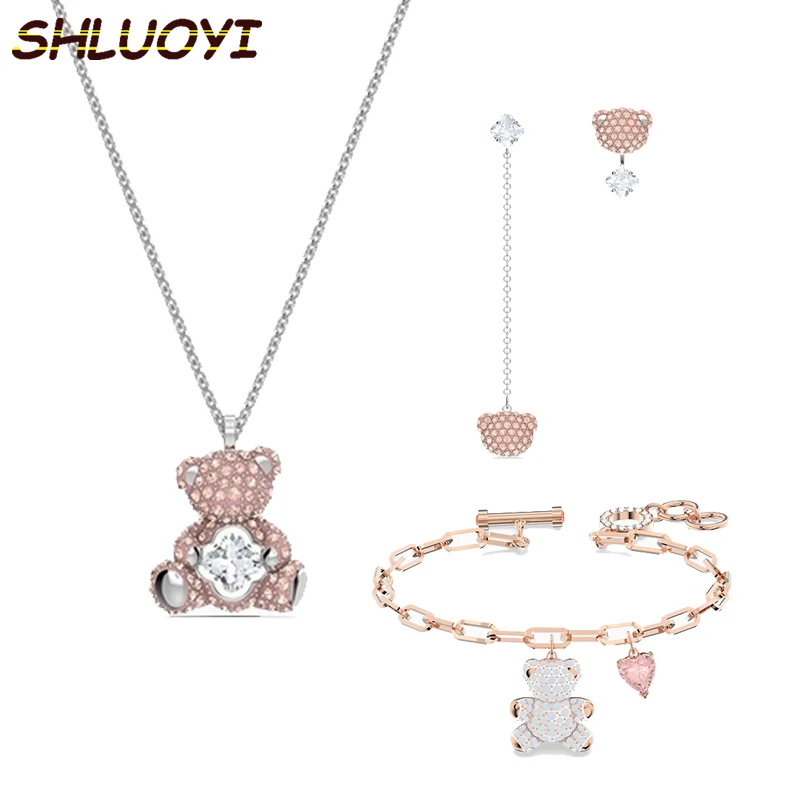 

SWA1:1 Fashion Jewelry Original CHINESE ZODIAC .TEDDY Set Exquisite Bull Shape. Bear Pattern Female Luxury Gift For Women