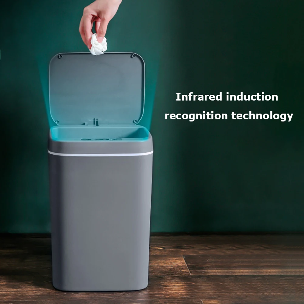 

14L Intelligent Trash Can Automatic Sensor Garbage Dustbin Home Electric Rubbish Waste Bin for Office Kitchen Bathroom Toilet
