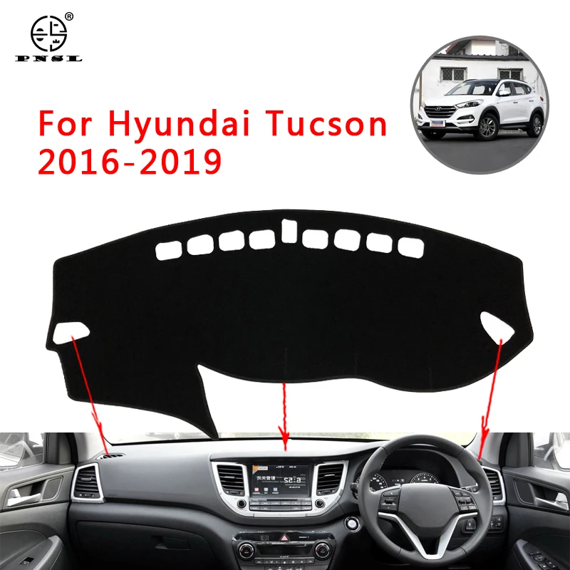 PNSL Car Dashboard Cover Dash Mat Pad Carpet For Hyundai Tucson 2016 2017 2018 2019 anti - slip uv Dust proof | Автомобили и